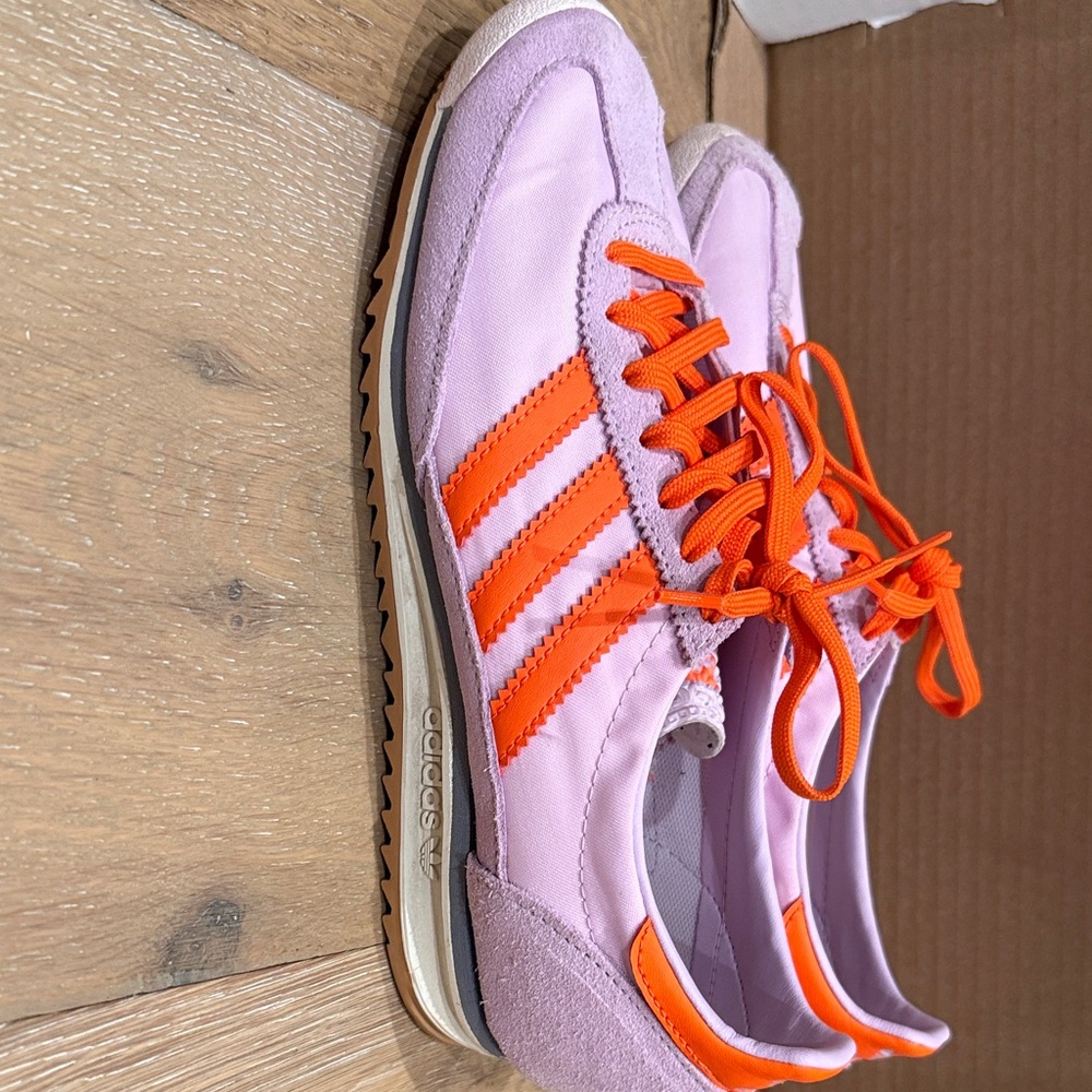 adidas Women's Lavender and Orange Gazelle Sneakers - Picture 2 of 6